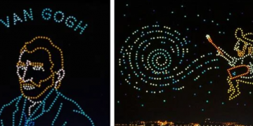 Performans u Kini: Čak 600 dronova na nebu prikazalo slike Vincenta van Gogh-a!