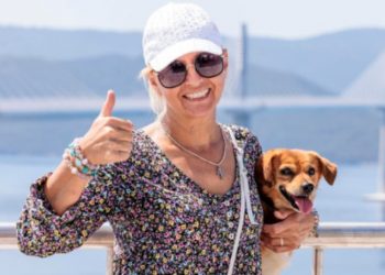 Ukrajinka Valentina i njen psić Medo među prvima su prošetali Pelješkim mostom