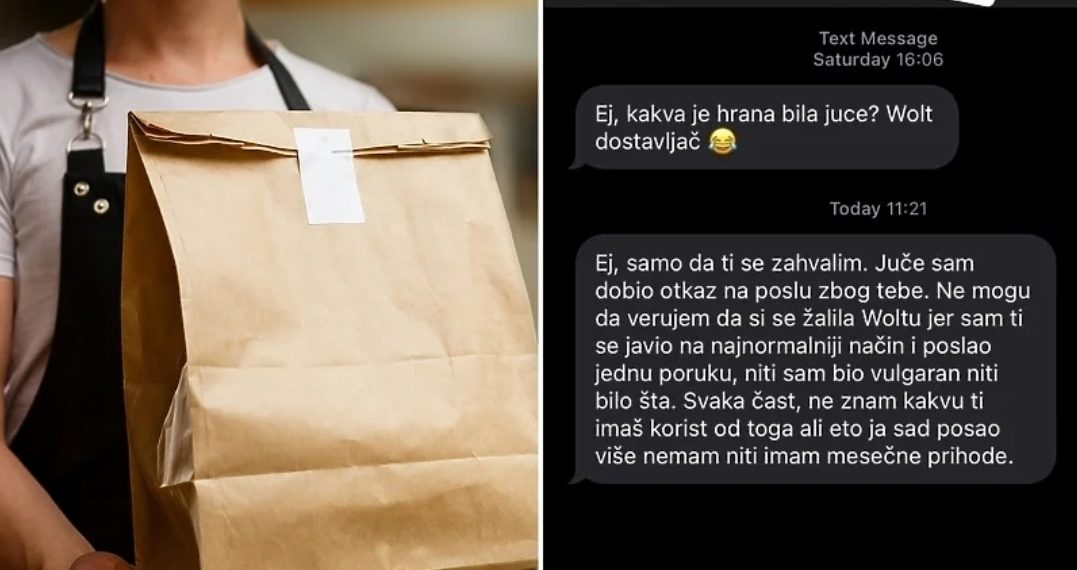 Dostavljač otpušten nakon što je poslao poruku djevojci kojoj je donio hranu