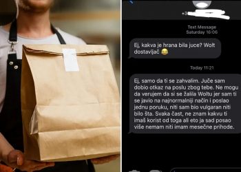 Dostavljač otpušten nakon što je poslao poruku djevojci kojoj je donio hranu