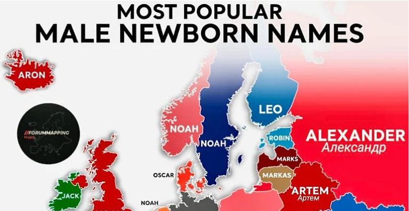 Objavljena mapa Europe koja otkriva najpopularnija muška imena za novorođenčad: Ovo je najčešće ime u Hrvatskoj